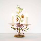 Incredible large gilt and crystal Floral table lamp by Palwa