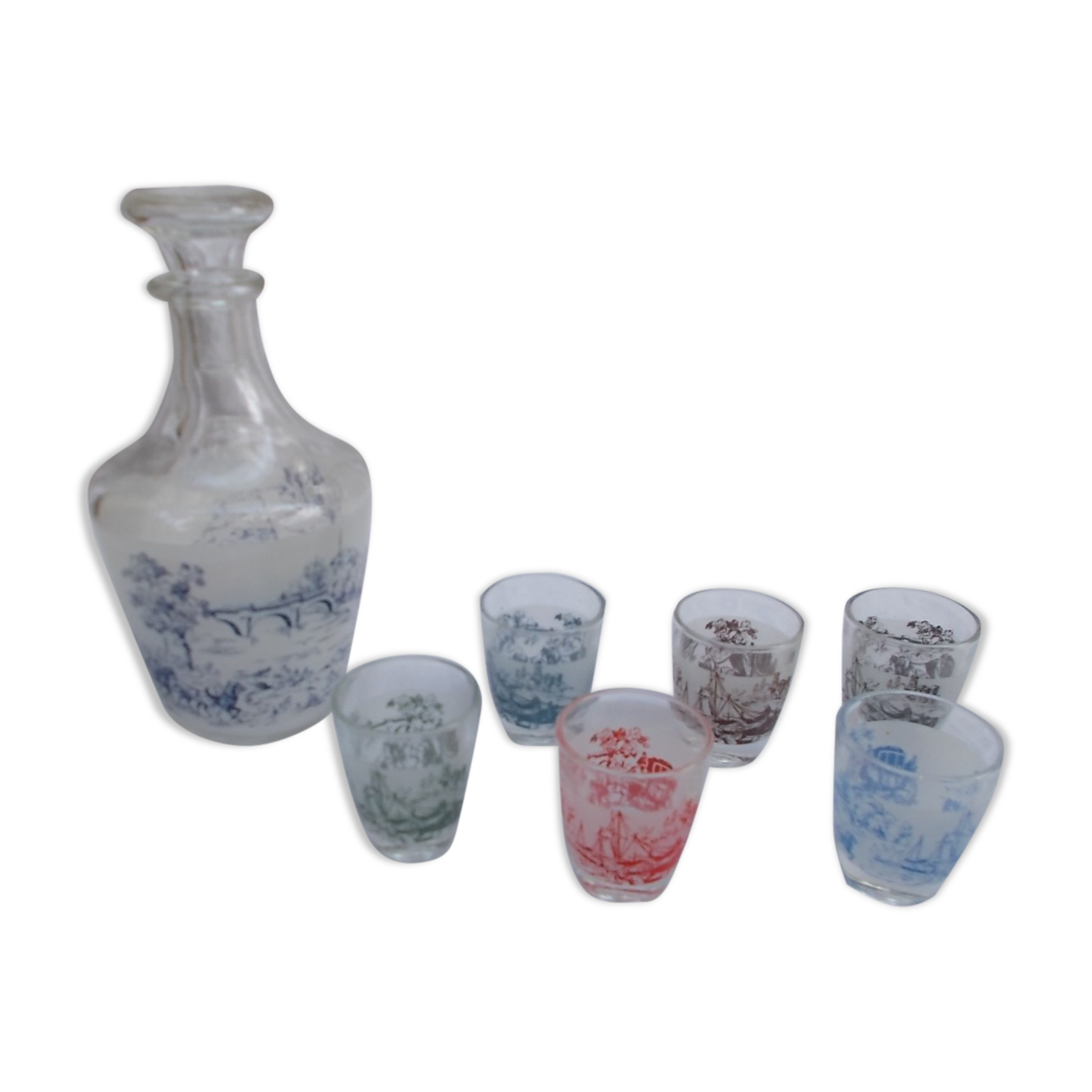 ensemble verres et carafe 60'