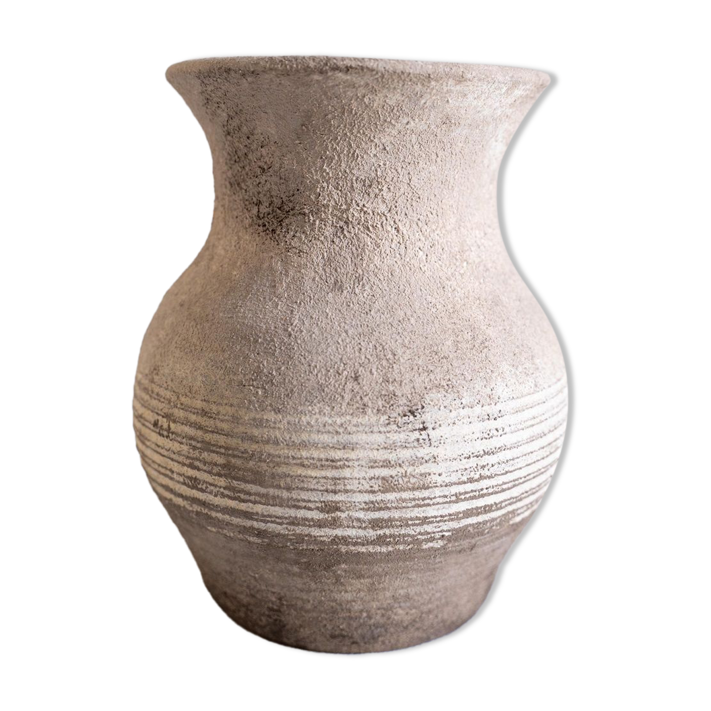 Vallauris, vintage grey terracotta vase
