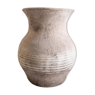 Vase vintage gris en terre cuite, Vallauris