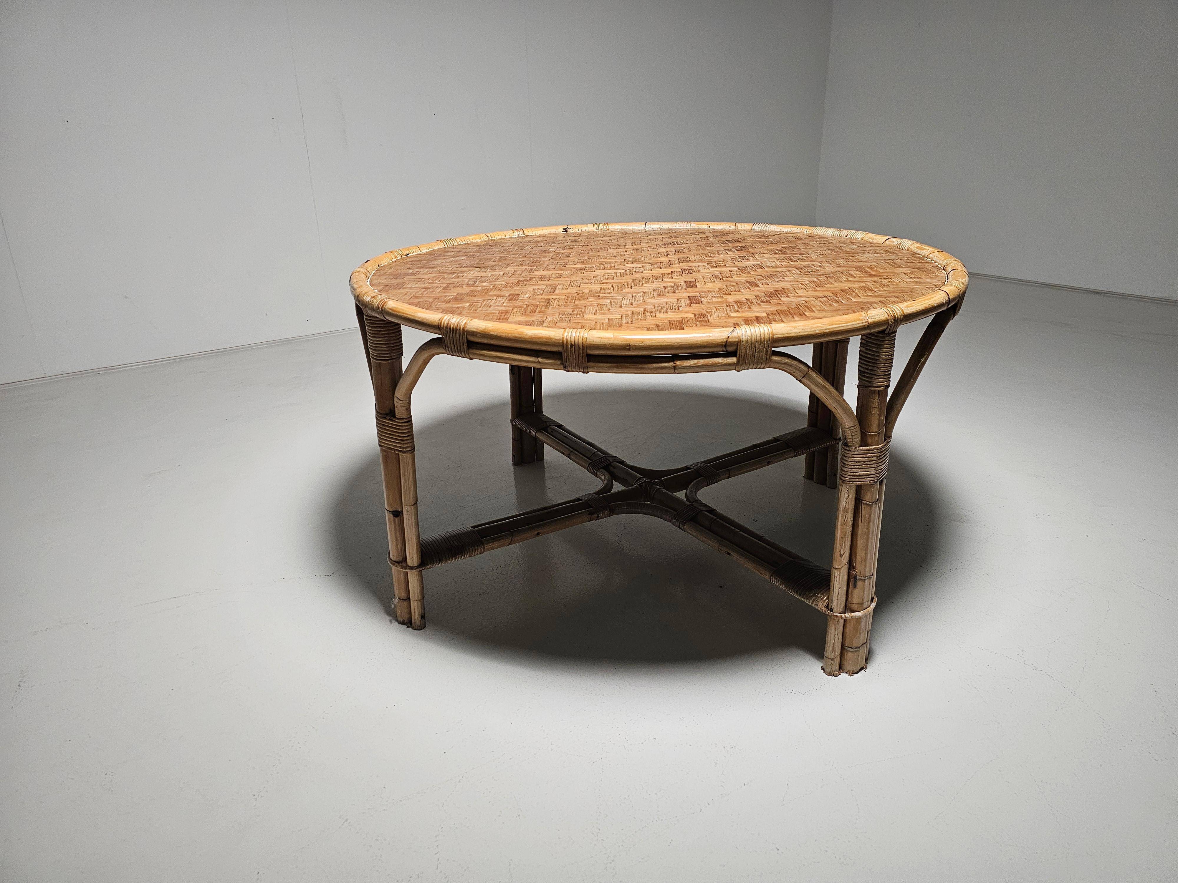 Dining table "patio" in bamboo, Italy, 1960s