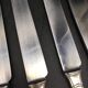 8 knives and 1 serving knife in silver metal Deetjen