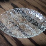 Plat apéritif ovale verre ciselé