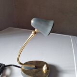 Designer lamp in golden brass & gray lacquer