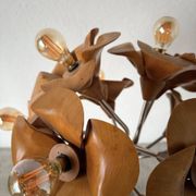 Lampadaire en orme motifs « fleurs », années 70