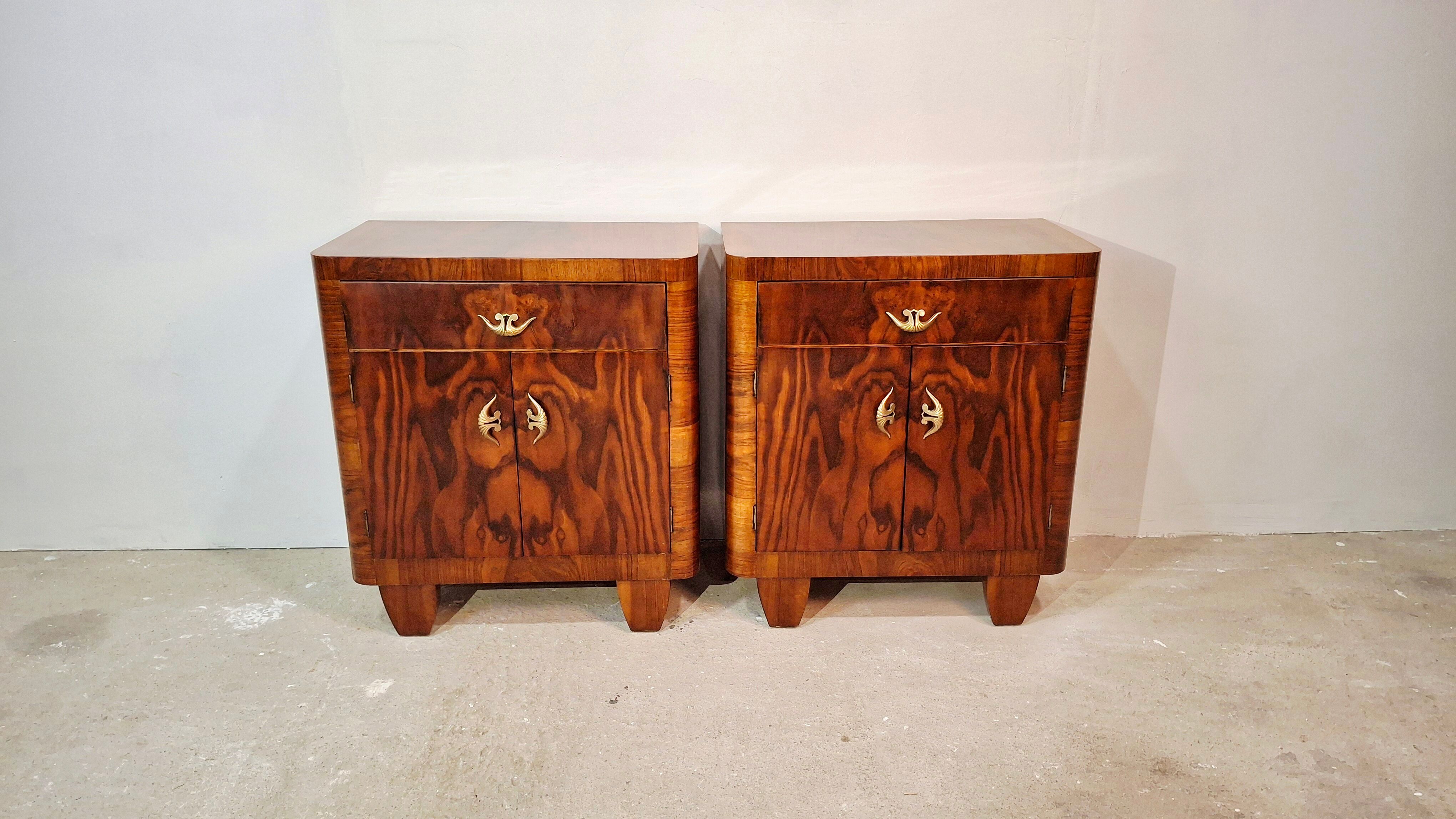 50s Italian Art Deco Nightstands