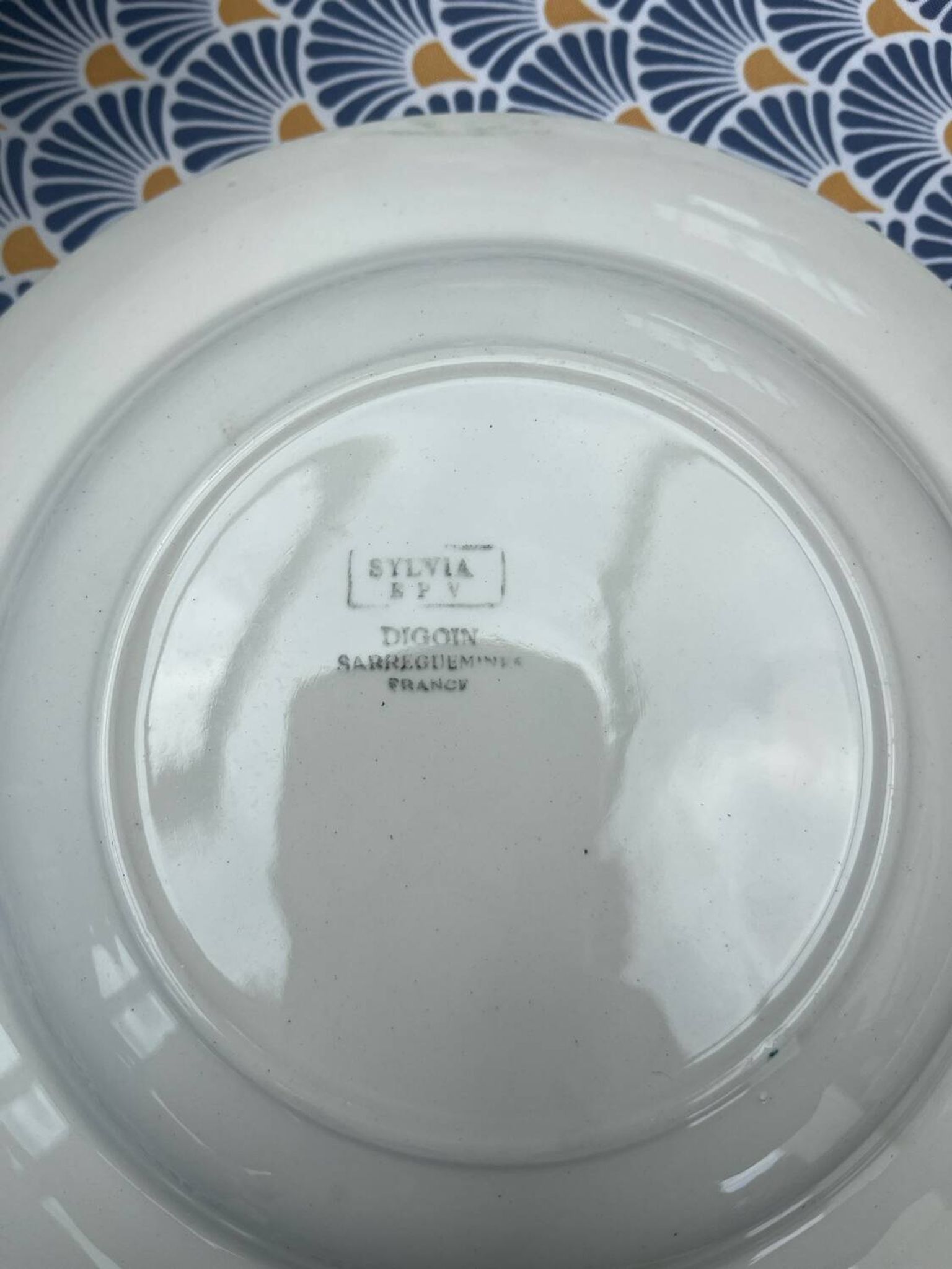 Lot de neuf assiettes creuses Digoin Sarreguemines