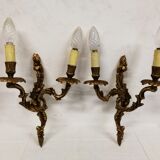 Paire d'appliques ancienne en bronze