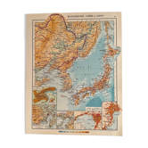 Old map of Korea, Japan and Manchuria from 1945
