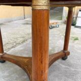 Antique round marquetry Empire table from the early 19th century