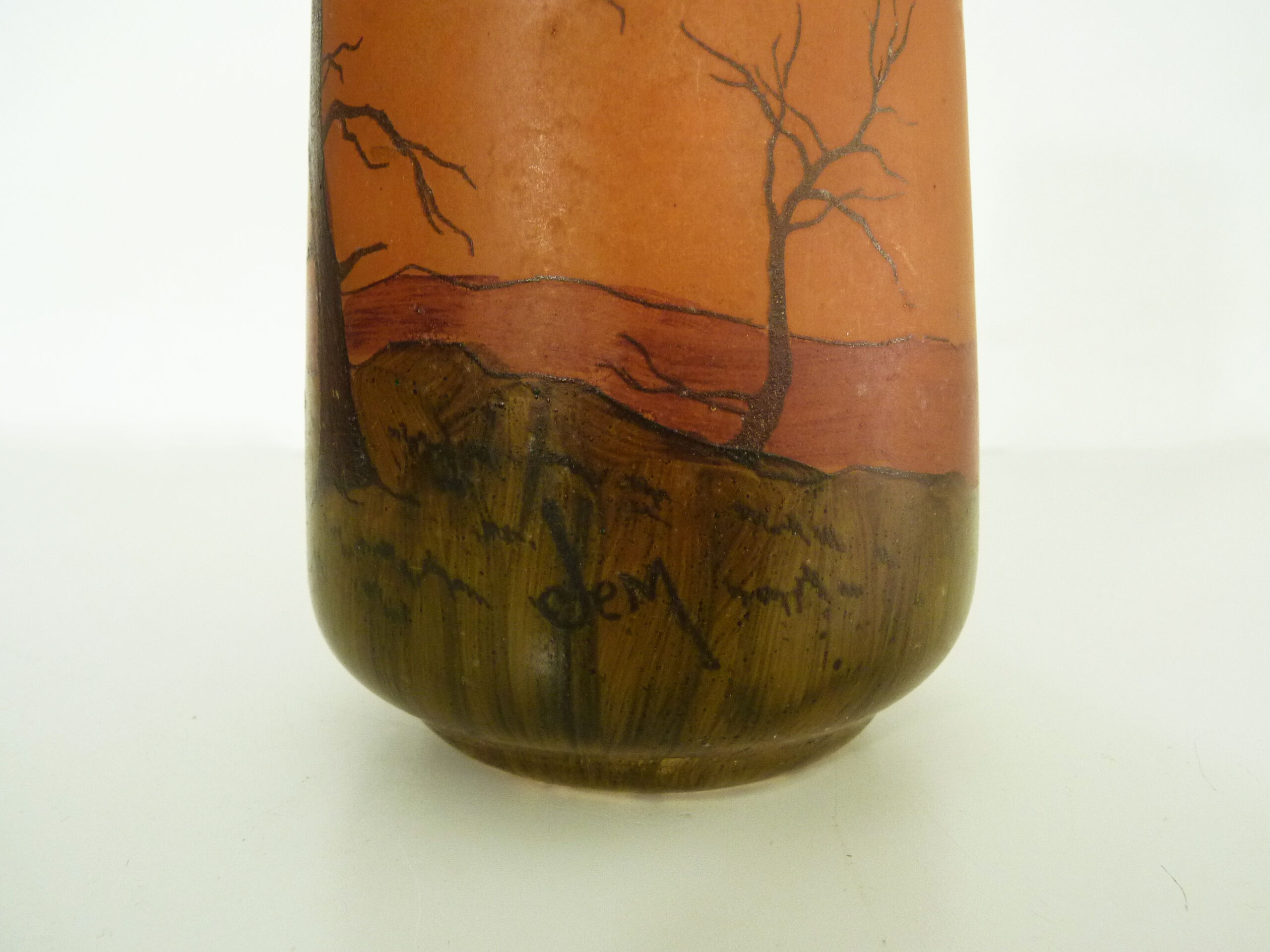 Vase Art Deco Jem ( Joseph Mure ) Legras shepherd decoration and his sheep. 24 cm
