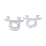 Candlesticks double arms crystal years 50-60