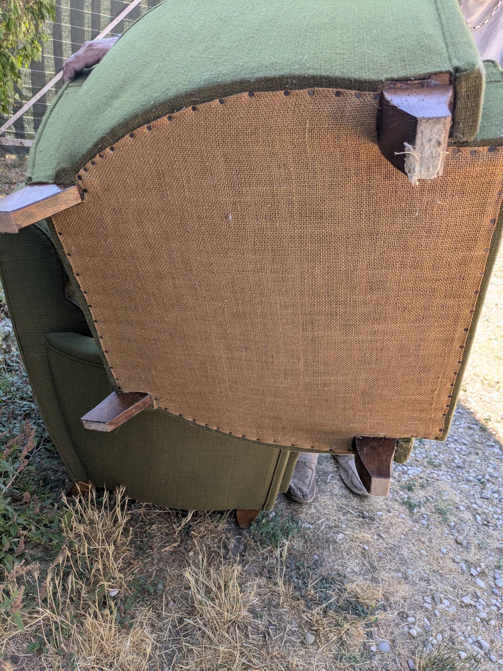 Pair of vintage studio armchairs in Art Deco style.