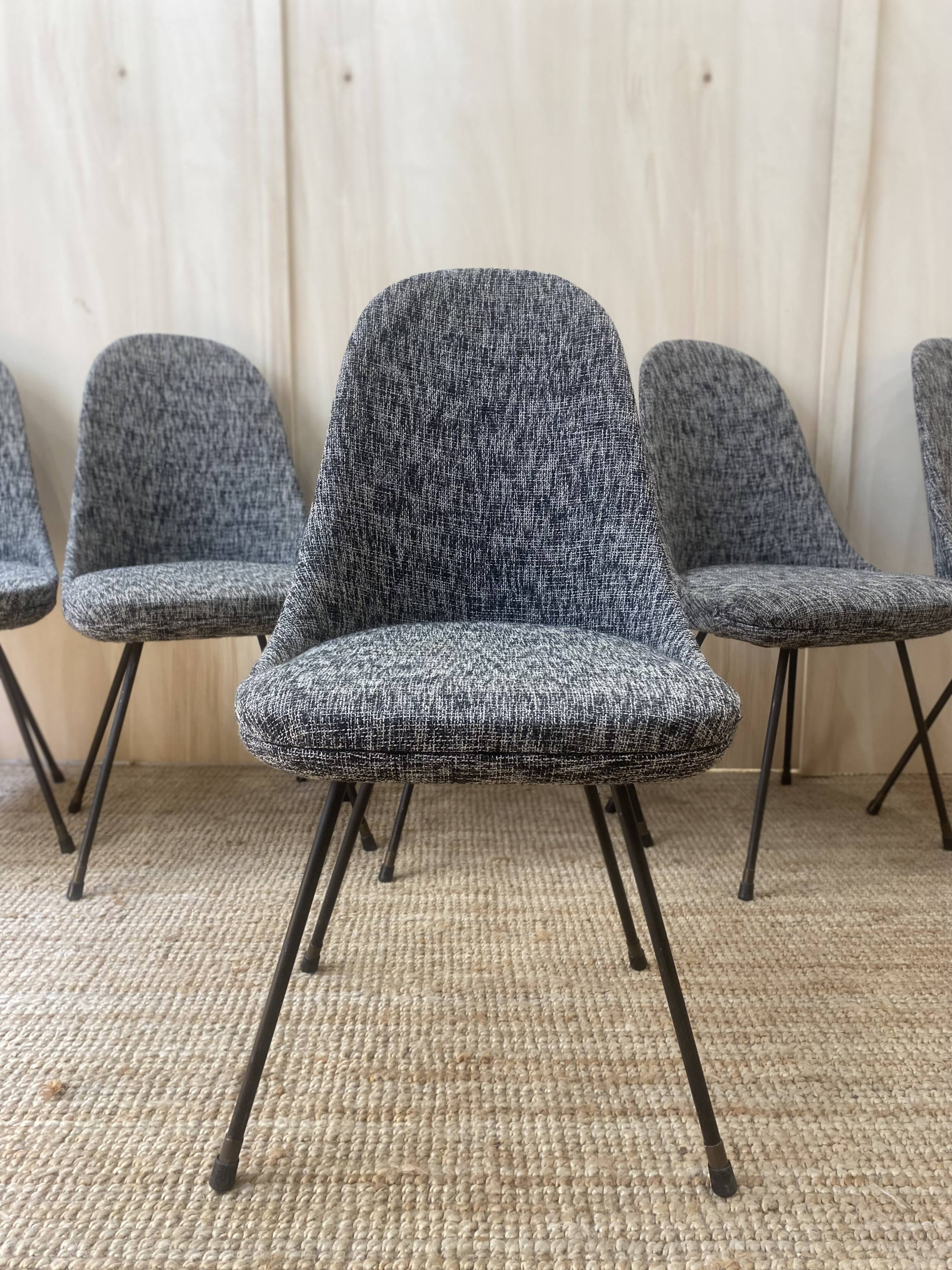 Set of 6 Italian chairs - 1960s -