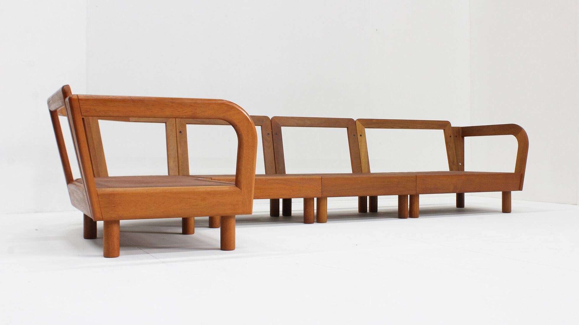 Vintage Danish mid-century corner sofa solid teak by Olsen Laursen 1960s