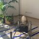 70s glass and chrome metal coffee table