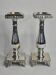 Pair of Louis XVI style silver-plated candlesticks with platforms, 29 cm.