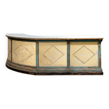 Magnificent antique Italian counter with a marble top, 19th century.