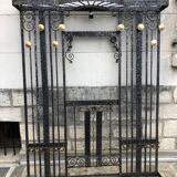 Art deco wrought iron coat rack