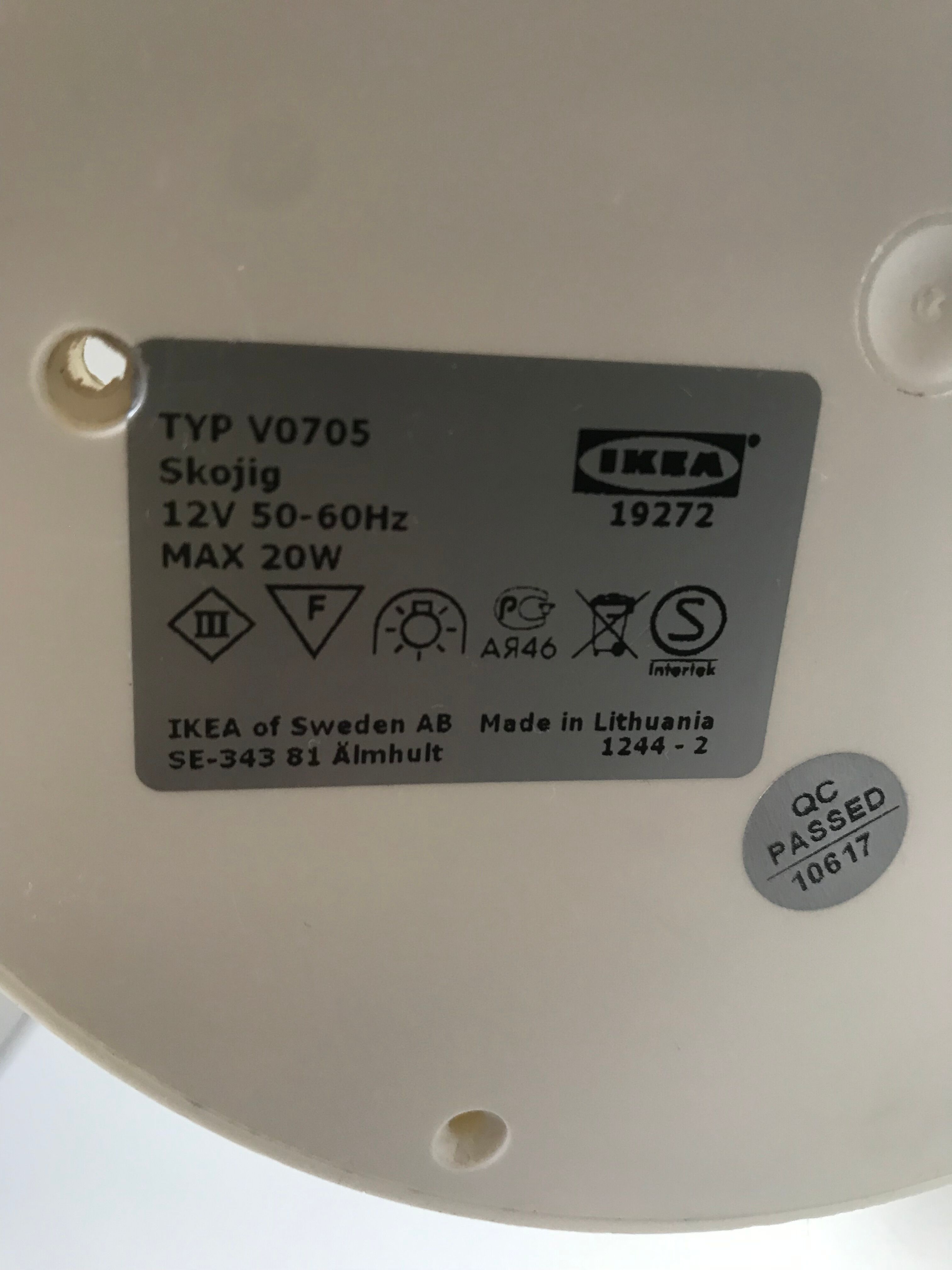 Cloud lamp ikea white model skojig