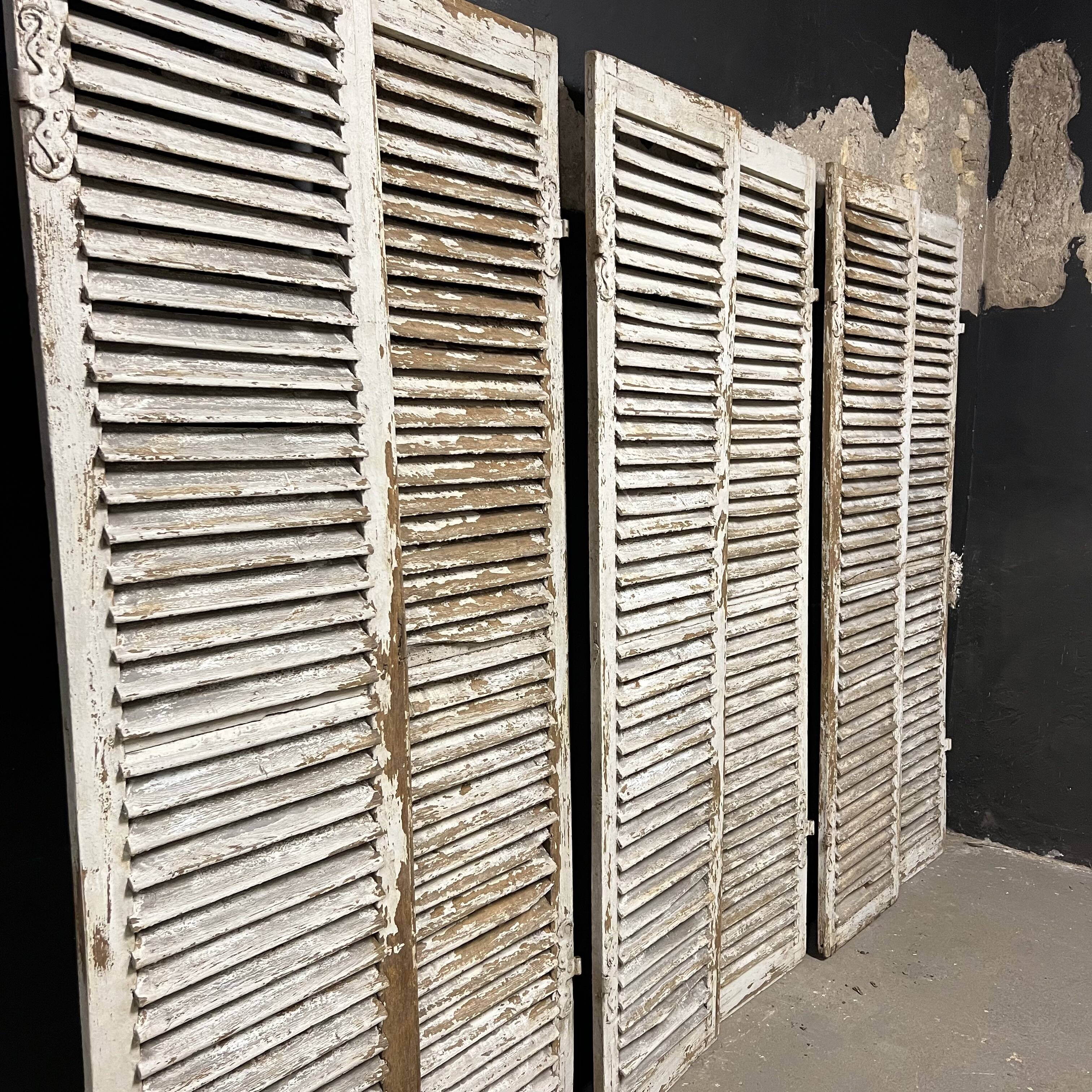 Shutter set in patinated old oak