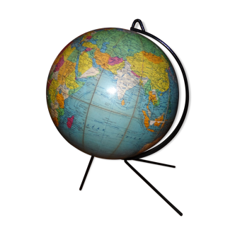Globe terrestre et pied métalique 1950