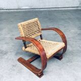 Rope Lounge Chair by Adrien Audoux & Frida Minet for Vibo Vesoul, France, 1940s
