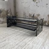 Italian 80s coffee table in marble and glass