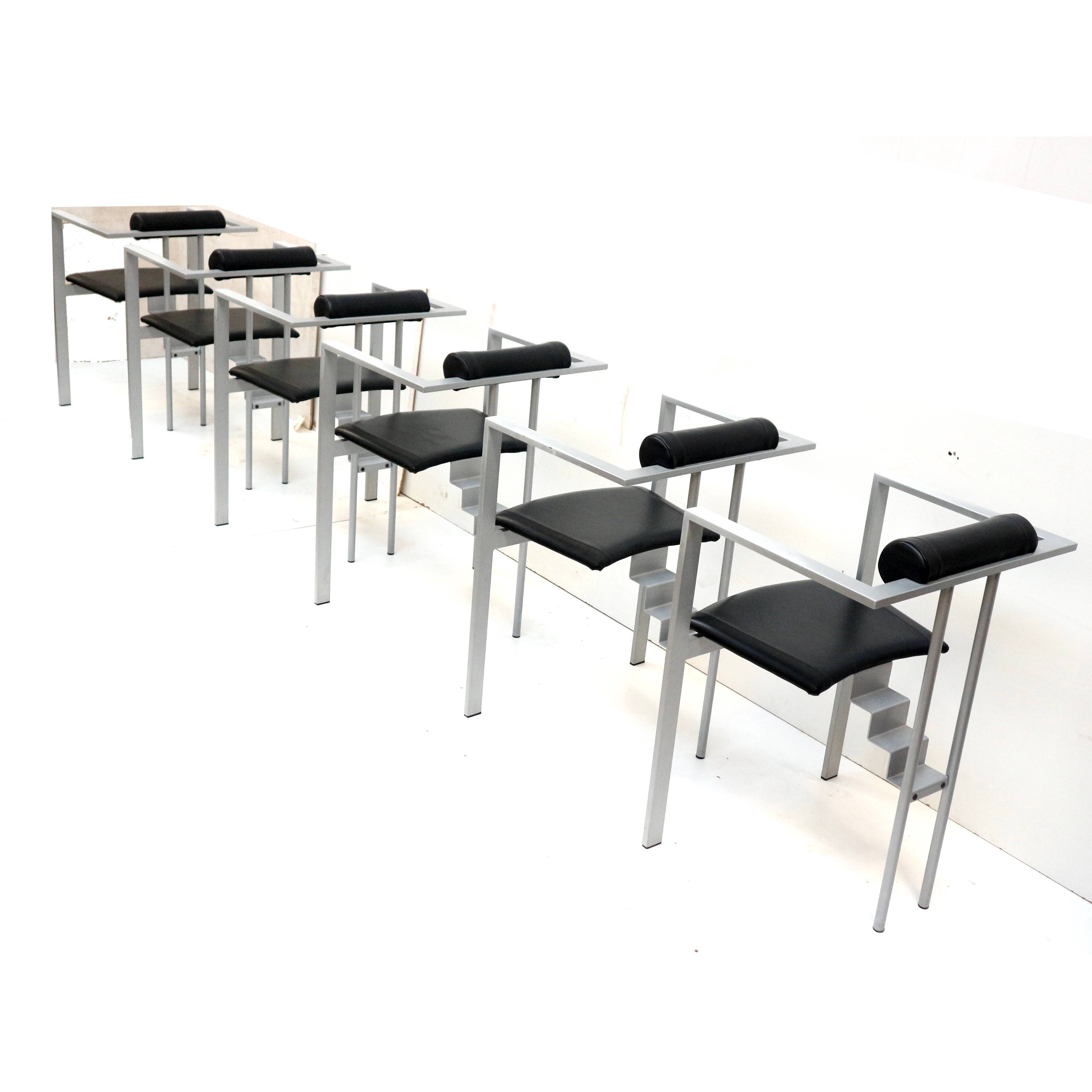 Set of 6 postmodern Trix armchairs by K.F. Förster for KFF Design, Germany, 1980s