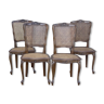 Suite de 4 chaises cannées