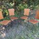 4 Metal and rattan bistro chairs for brewery, beer, café and terrace