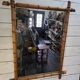 Large cherry wood bamboo mirror 100×76cm