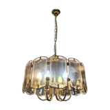 Vintage chandelier brass glass