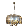 Vintage chandelier brass glass