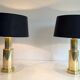 Paire de lampes modernistes en laiton