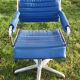 Blue office chair of the 70s swivelling