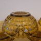 Lot de 5 coupelles en verre ambré pressé à motif nid d’abeille 70's