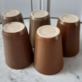 Set of 5 glasses in Digoin stoneware years 60-70