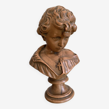 Terracotta bust signed