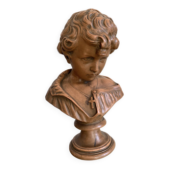 Terracotta bust signed