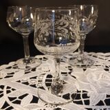 6 verres à porto ciselés