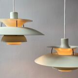 Pair Louis Poulsen PH5 pendant lamps by Poul Henningsen Denmark