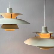 Pair Louis Poulsen PH5 pendant lamps by Poul Henningsen Denmark