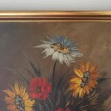 Oil on canvas still life with flowers signed soriano