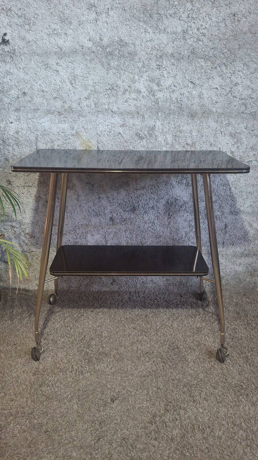 Desserte en laiton et formica annees 50/60