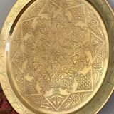 XXL chiseled brass tray