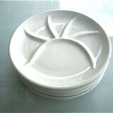 6 porcelain compartmentalized plates