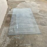 Desk glass top and vintage plexiglass foot