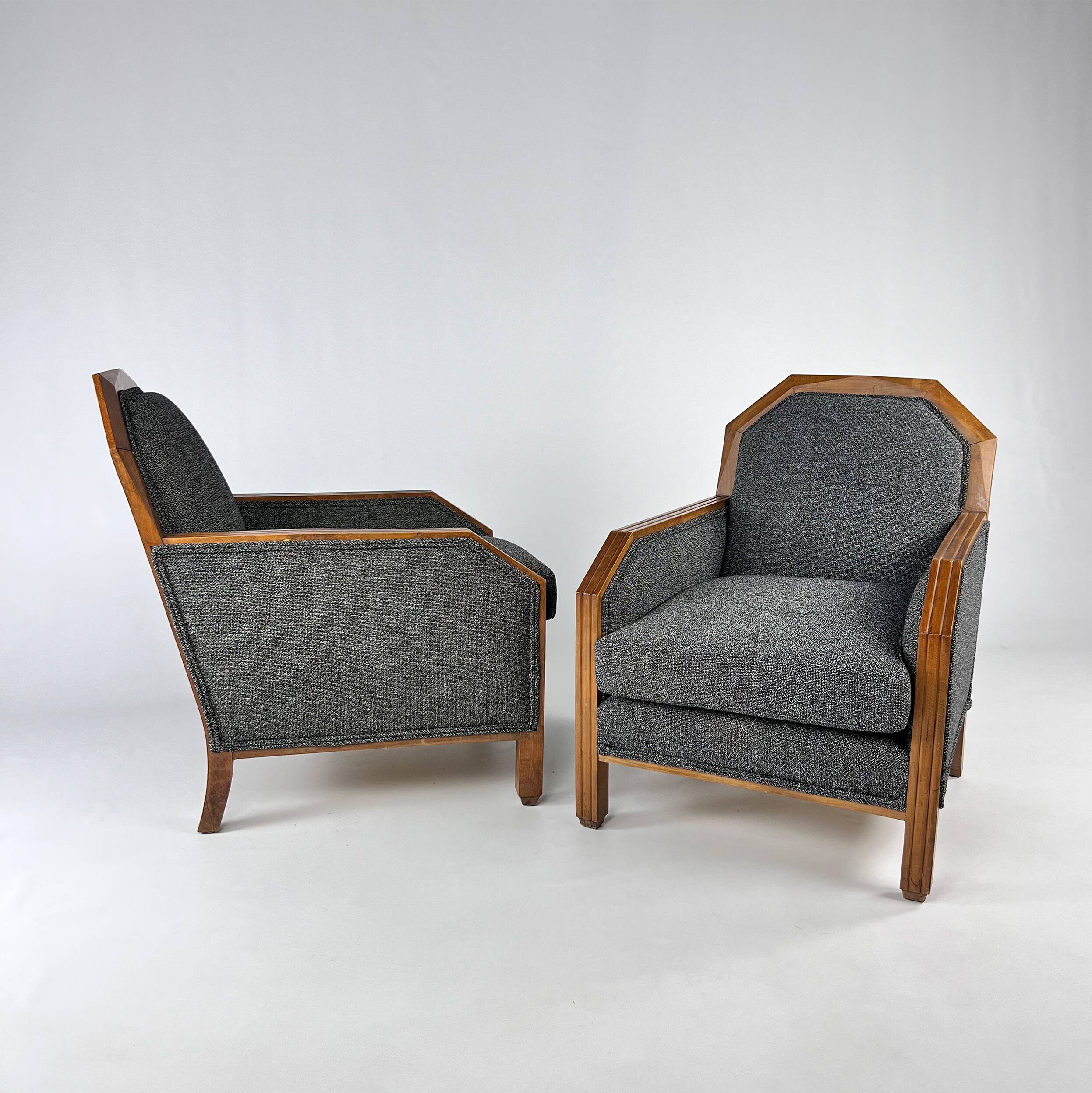 Set of 2 Art Deco Club Chairs, France, 1930s
