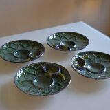 4 Vintage Barbotine Plates Artichoke Asparagus Table Decor Occasion